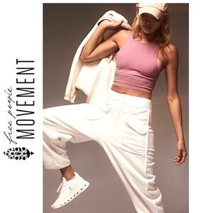 Free people movement good karma dusty rose high neck crop tank size medium